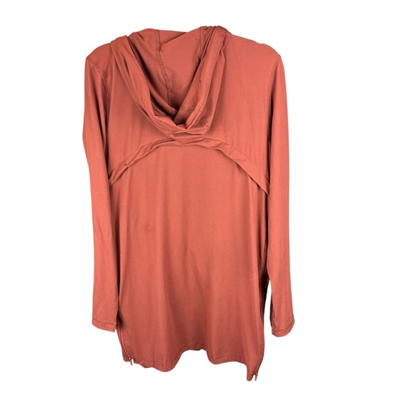 Boutique Athleisure Rust red Long Sleeve Hooded butter soft Dress in L - Picture 3 of 14